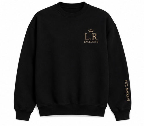 L.R. Exclusive black crown logo sweatshirt front