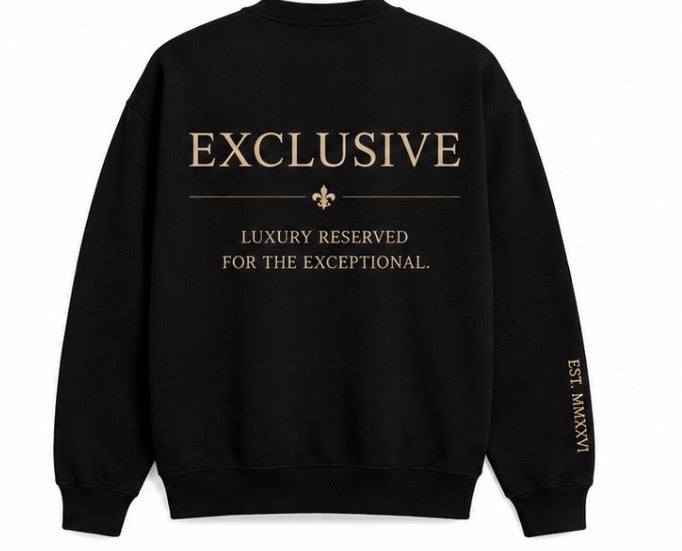 L.R. Exclusive cream sweatshirt front and back