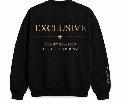 L.R. Exclusive cream sweatshirt front and back